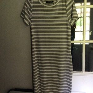 Long white black and grey dress